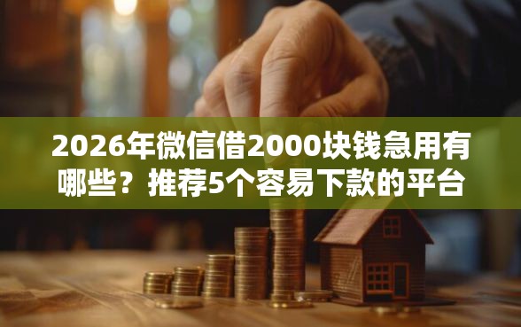 2026年微信借2000块钱急用有哪些？推荐5个容易下款的平台