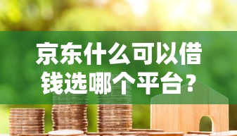 京东什么可以借钱选哪个平台？6个贷款平台代理推荐