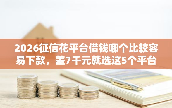 2026征信花平台借钱哪个比较容易下款，差7千元就选这5个平台