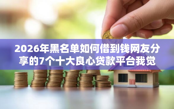 2026年黑名单如何借到钱网友分享的7个十大良心贷款平台我觉得不错！