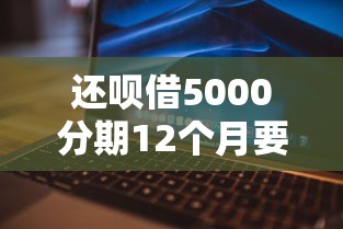 还呗借5000分期12个月要还多少？5个平台试试看哪个能下款