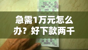 急需1万元怎么办？好下款两千的口子试试这6个无门槛平台