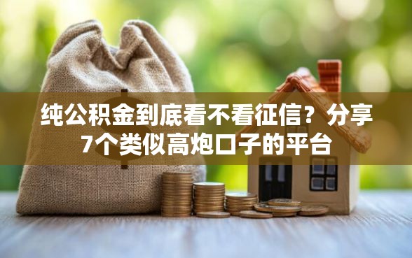 纯公积金到底看不看征信？分享7个类似高炮口子的平台