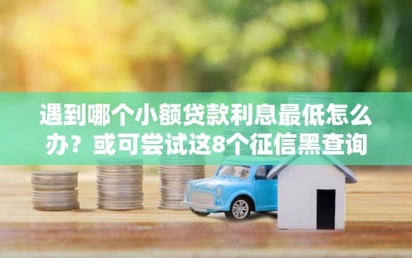 遇到哪个小额贷款利息最低怎么办？或可尝试这8个征信黑查询多网贷多负债高还能百分百下款的
