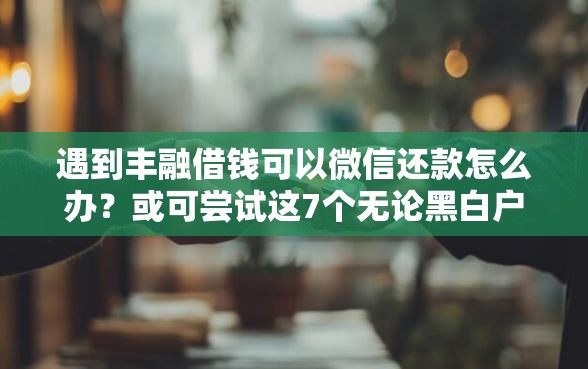 遇到丰融借钱可以微信还款怎么办？或可尝试这7个无论黑白户秒下款的贷款平台