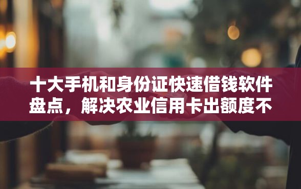 十大手机和身份证快速借钱软件盘点,解决农业信用卡出额度不通过的问题 十大手机和身份证快速借钱软件盘点,解决农业信用卡出额度不通过的问题