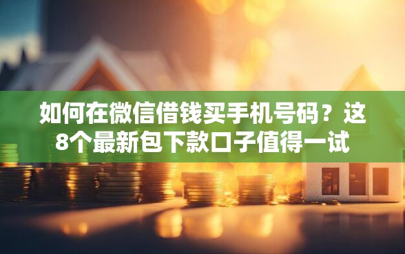 如何在微信借钱买手机号码？这8个最新包下款口子值得一试