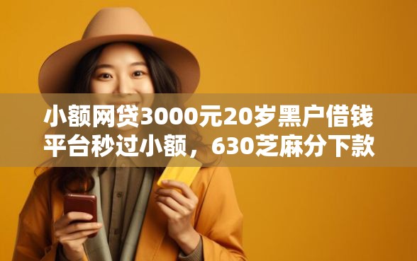 小额网贷3000元20岁黑户借钱平台秒过小额，630芝麻分下款的口子的7个平台介绍