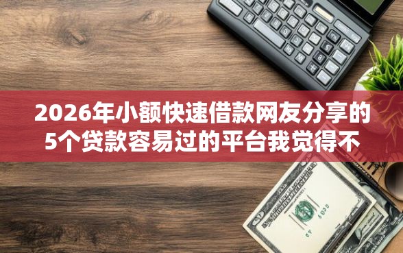 2026年小额快速借款网友分享的5个贷款容易过的平台我觉得不错！