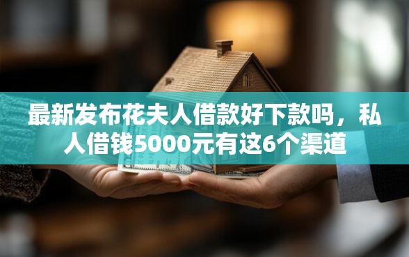 最新发布花夫人借款好下款吗，私人借钱5000元有这6个渠道