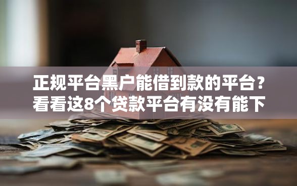 正规平台黑户能借到款的平台？看看这8个贷款平台有没有能下款的