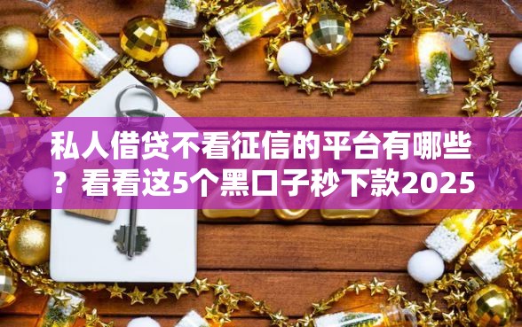 私人借贷不看征信的平台有哪些？看看这5个黑口子秒下款2025怎么样