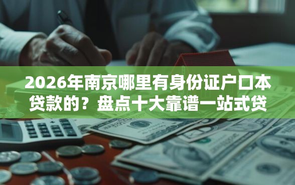 2026年南京哪里有身份证户口本贷款的？盘点十大靠谱一站式贷款平台