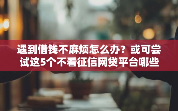 遇到借钱不麻烦怎么办？或可尝试这5个不看征信网贷平台哪些好下款