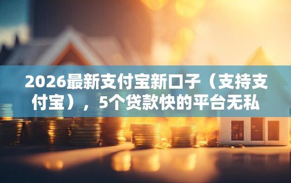 2026最新支付宝新口子（支持支付宝），5个贷款快的平台无私分享