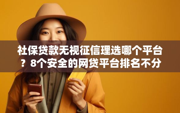 社保贷款无视征信理选哪个平台？8个安全的网贷平台排名不分先后推荐