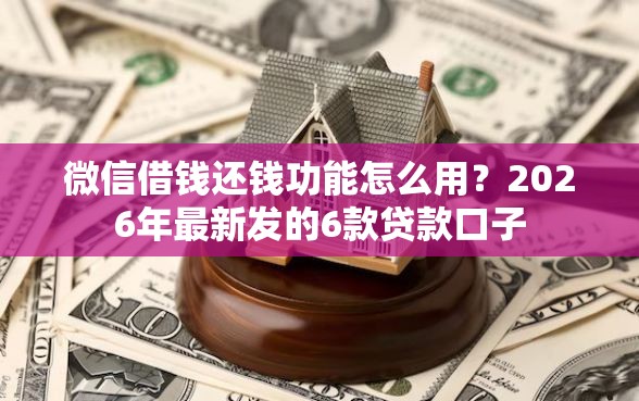 微信借钱还钱功能怎么用？2026年最新发的6款贷款口子