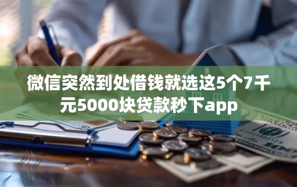 微信突然到处借钱就选这5个7千元5000块贷款秒下app
