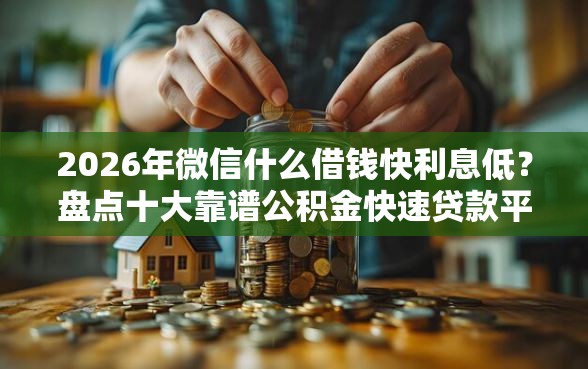 2026年微信什么借钱快利息低？盘点十大靠谱公积金快速贷款平台