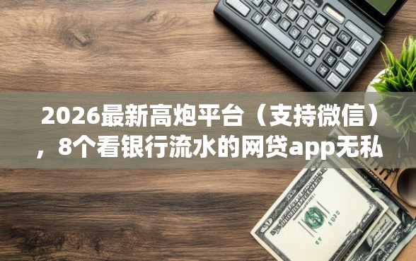 2026最新高炮平台（支持微信），8个看银行流水的网贷app无私分享