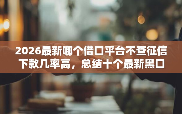 2026最新哪个借口平台不查征信下款几率高,总结十个最新黑口子秒过的! 2026最新哪个借口平台不查征信下款几率高,总结十个最新黑口子秒过的!