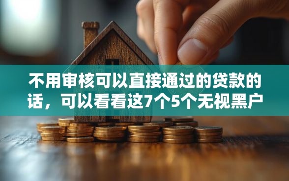 不用审核可以直接通过的贷款的话，可以看看这7个5个无视黑户下款口子