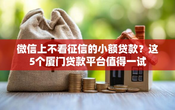 微信上不看征信的小额贷款？这5个厦门贷款平台值得一试