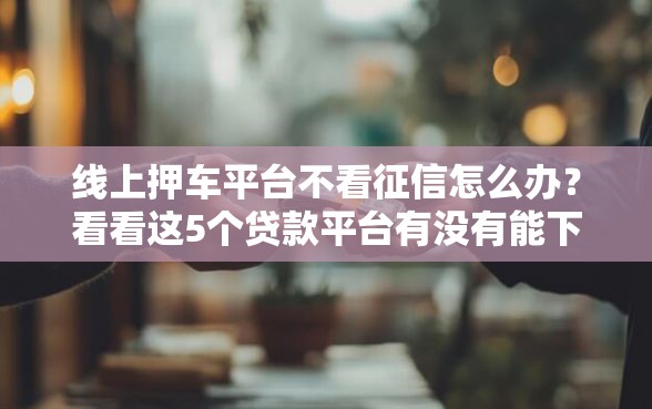 线上押车平台不看征信怎么办？看看这5个贷款平台有没有能下款的