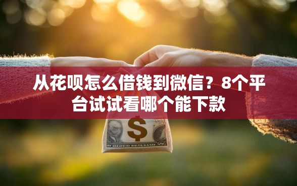 从花呗怎么借钱到微信？8个平台试试看哪个能下款