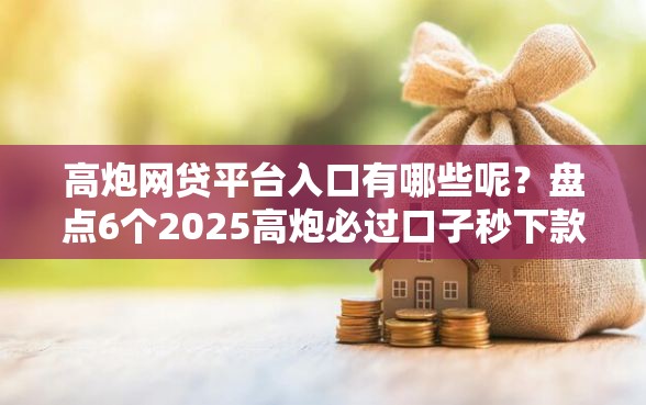 高炮网贷平台入口有哪些呢？盘点6个2025高炮必过口子秒下款给你参考