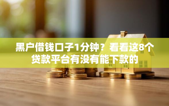 黑户借钱口子1分钟？看看这8个贷款平台有没有能下款的