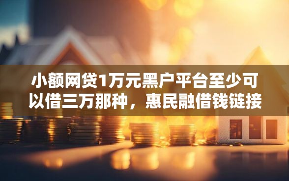 小额网贷1万元黑户平台至少可以借三万那种，惠民融借钱链接的5个平台介绍