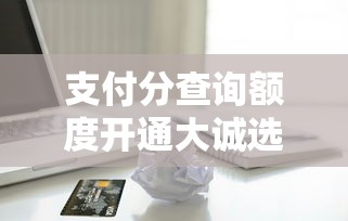 支付分查询额度开通大诚选哪个平台？8个平台好贷款容易通过推荐