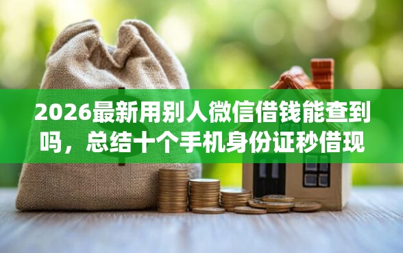 2026最新用别人微信借钱能查到吗，总结十个手机身份证秒借现金的app！