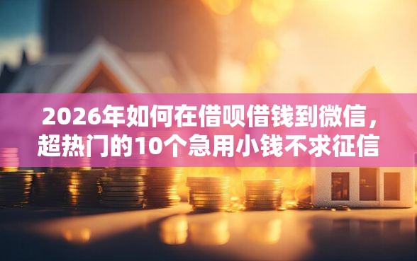 2026年如何在借呗借钱到微信，超热门的10个急用小钱不求征信流水轻松贷的口子推荐