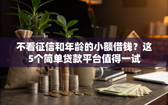 不看征信和年龄的小额借钱？这5个简单贷款平台值得一试