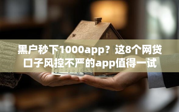黑户秒下1000app？这8个网贷口子风控不严的app值得一试