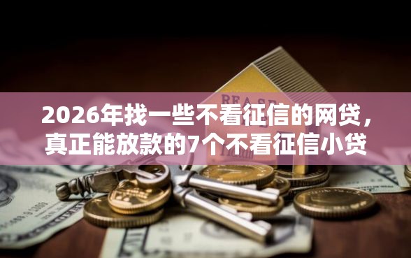 2026年找一些不看征信的网贷，真正能放款的7个不看征信小贷口子推荐