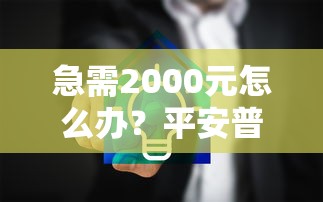 急需2000元怎么办？平安普惠好下款么试试这8个无门槛平台