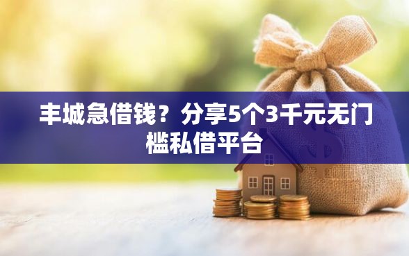 丰城急借钱？分享5个3千元无门槛私借平台