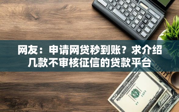 网友：申请网贷秒到账？求介绍几款不审核征信的贷款平台