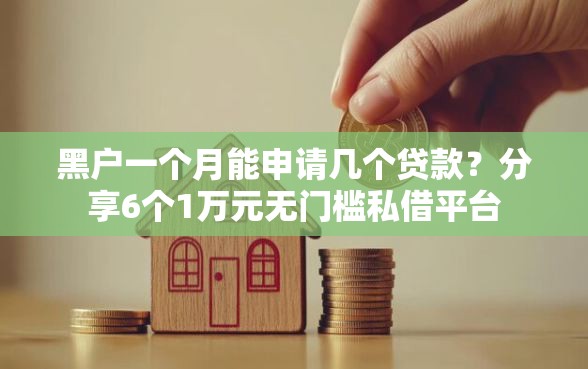 黑户一个月能申请几个贷款？分享6个1万元无门槛私借平台