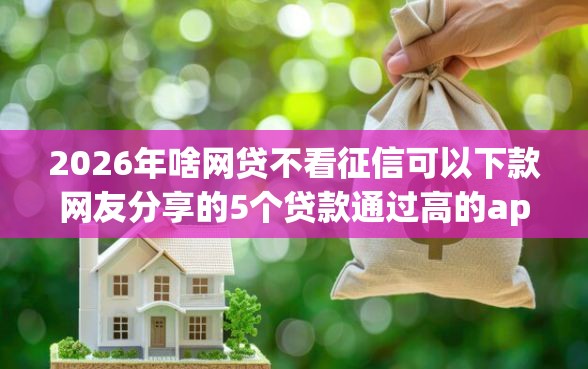2026年啥网贷不看征信可以下款网友分享的5个贷款通过高的app我觉得不错！