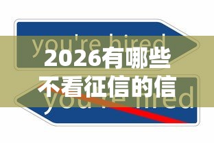 2026有哪些不看征信的信贷，差6千元就选这7个平台