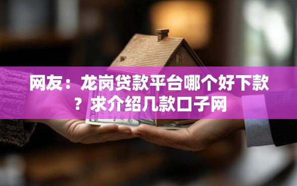 网友：龙岗贷款平台哪个好下款？求介绍几款口子网