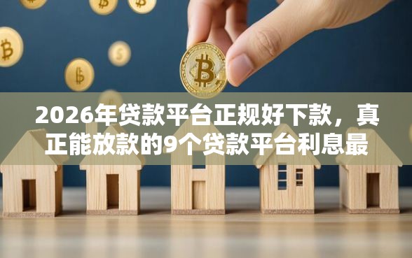 2026年贷款平台正规好下款，真正能放款的9个贷款平台利息最低推荐