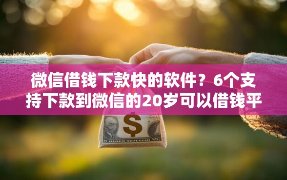 微信借钱下款快的软件？6个支持下款到微信的20岁可以借钱平台不查征信的软件