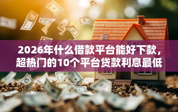 2026年什么借款平台能好下款，超热门的10个平台贷款利息最低推荐