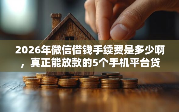2026年微信借钱手续费是多少啊，真正能放款的5个手机平台贷款推荐