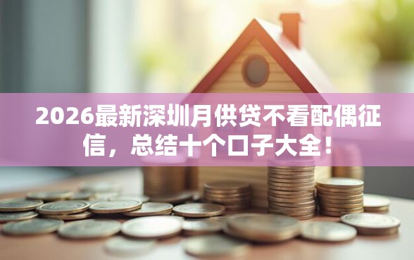 2026最新深圳月供贷不看配偶征信，总结十个口子大全！